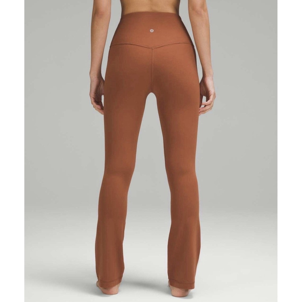Lululemon Align High Rise Mini Flare Extra Short Pants Size 6 Sable Brown EUC